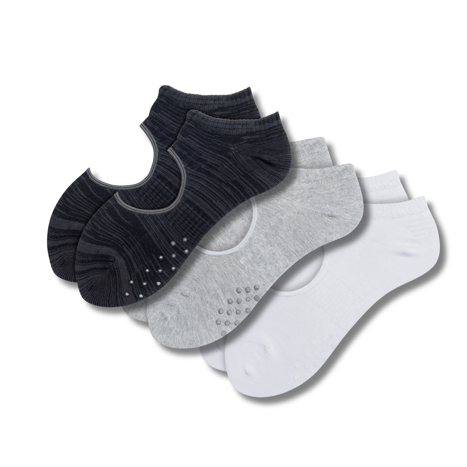 111.png ToeZen Greytones Pack of 3 Yoga Socks - Image 1