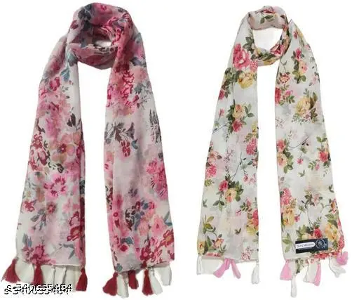 75kpz_512.webp Floral Print Scarf Combo Pack of 2 - Image 1