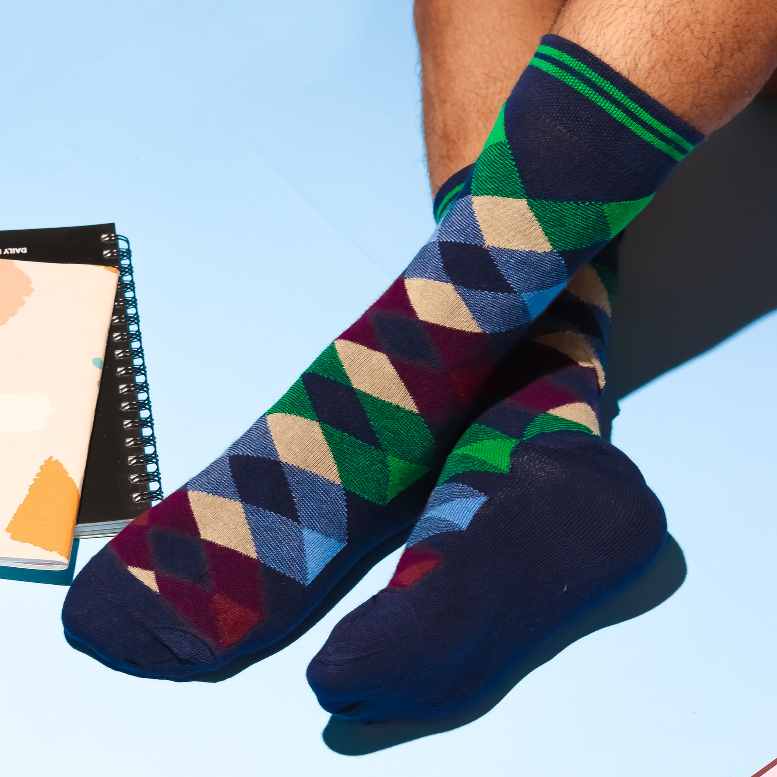 79.png Linear Luxe Pack of 5 Mid-Calf Socks - Image 1