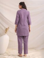 Lavender Dobby Chiffon Solid A-Line Cord Set - Image 3