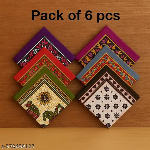 tfyqi_512.webp Purple Floral Cotton Hanky Pack of 6 - Image 1